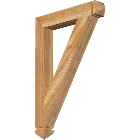 Ekena Millwork Traditional Arts & Crafts Rough Sawn Bracket, Western Red Cedar, 4"W x 26"D x 38"H BKT04X26X38TRA03RWR